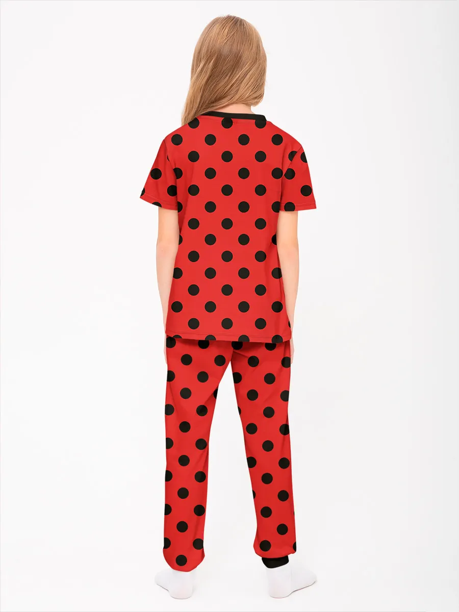 Детская пижама с брюками хлопок / Леди Баг RedCostume