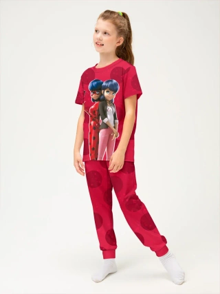 Детская пижама с брюками хлопок / P052_KPJ_LBCherry