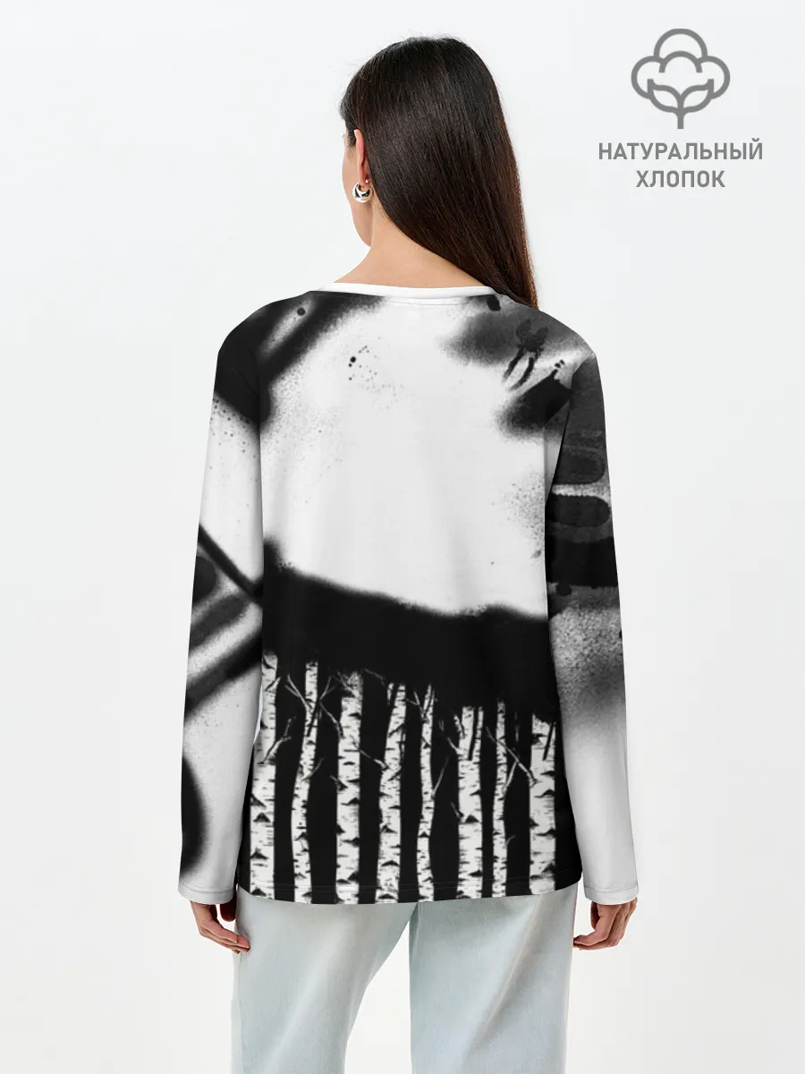 Лонгслив женский. Хлопок / Русское граффити