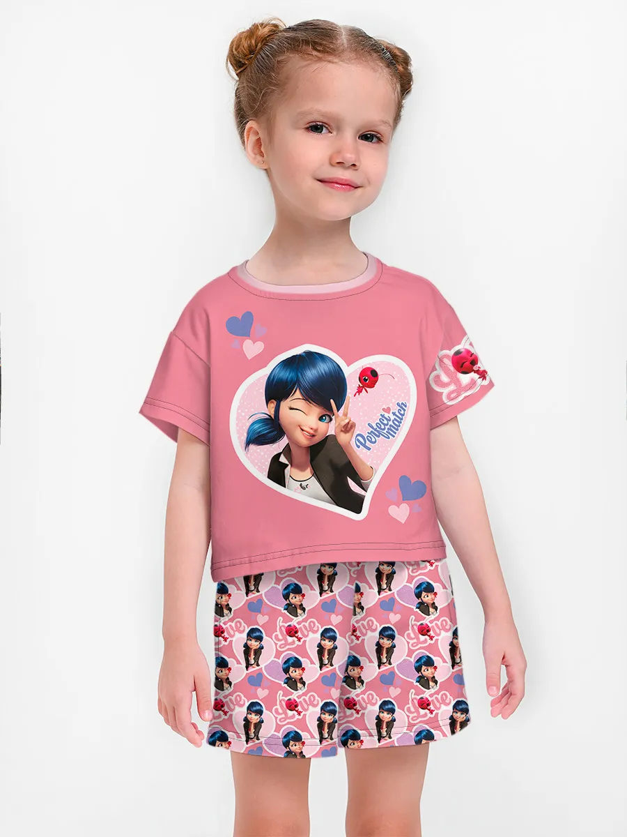 Девочкина пижама с шортами / P052_GPJS_LBPinkLove