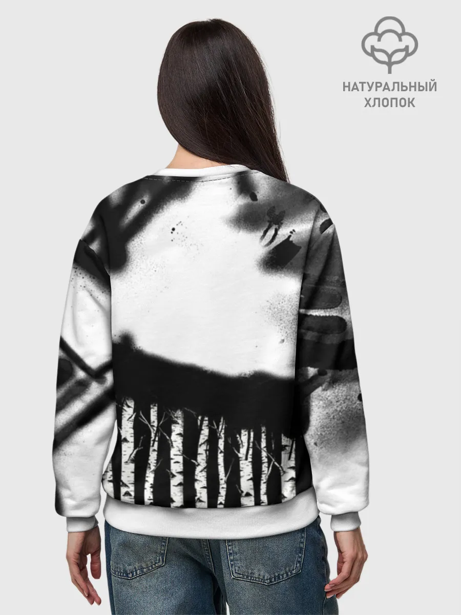 Женский свитшот базовый хлопок / Русское граффити