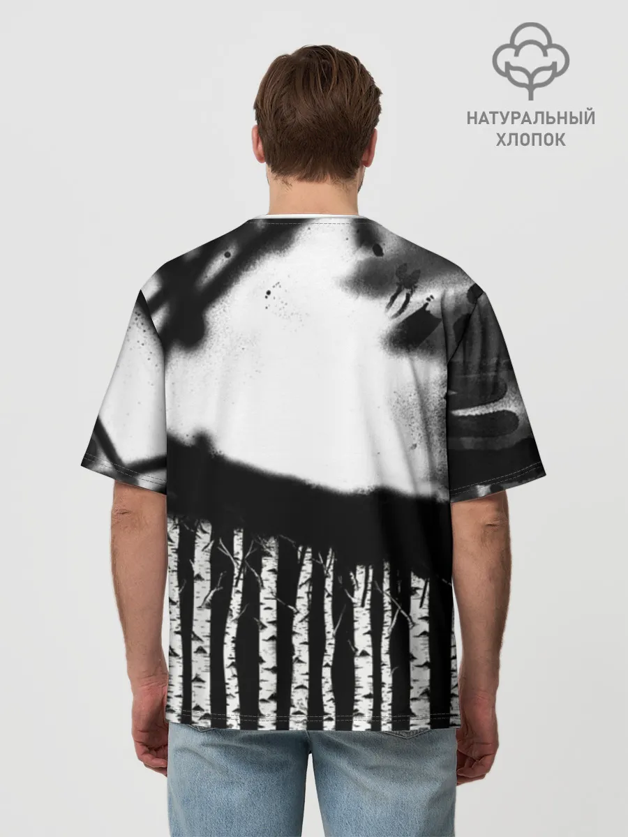 Мужская футболка оверсайз хлопок / Русское граффити