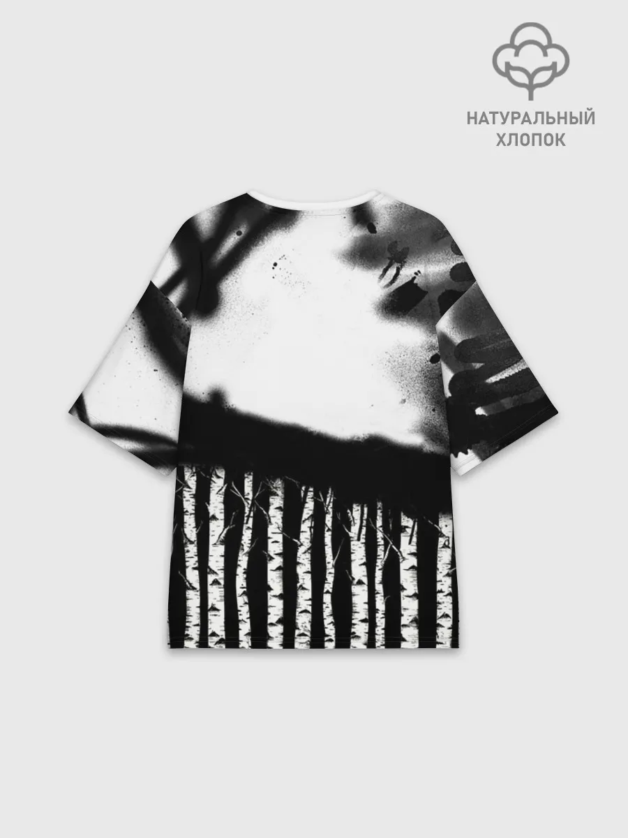 Женская футболка оверсайз хлопок / Русское граффити