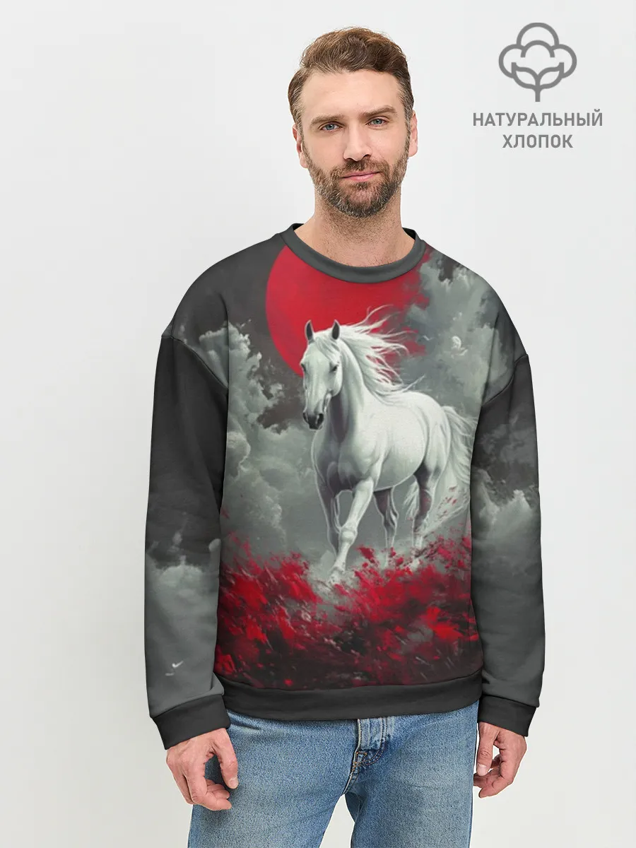 Мужской свитшот база хлопок / Лошадь угли