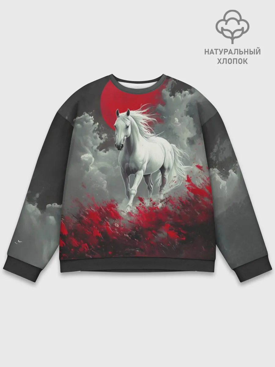Мужской свитшот база хлопок / Лошадь угли
