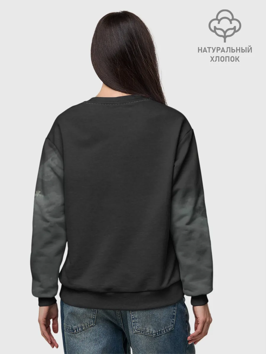 Женский свитшот базовый хлопок / Лошадь угли