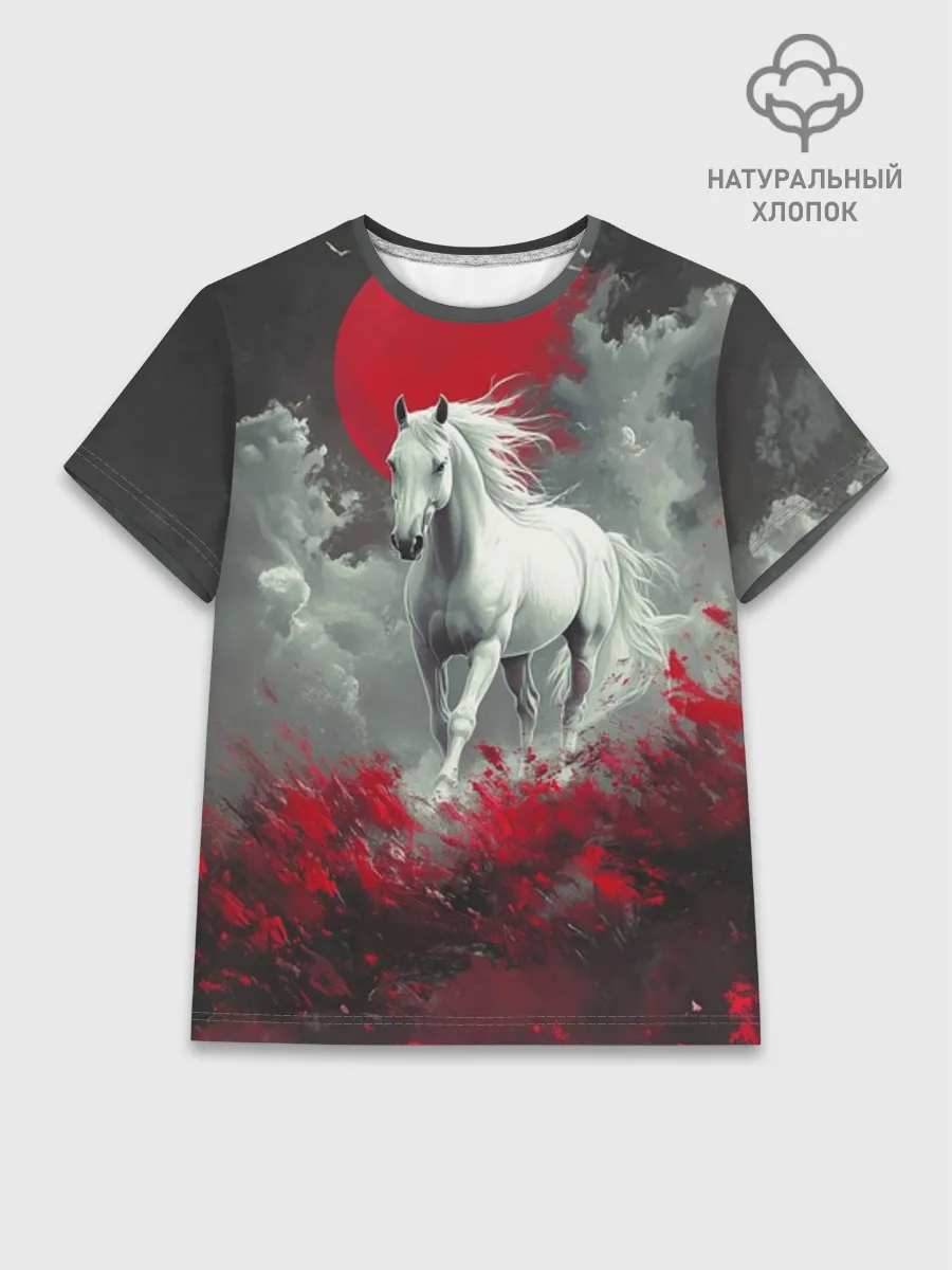 Женская базовая футболка хлопок / Лошадь угли