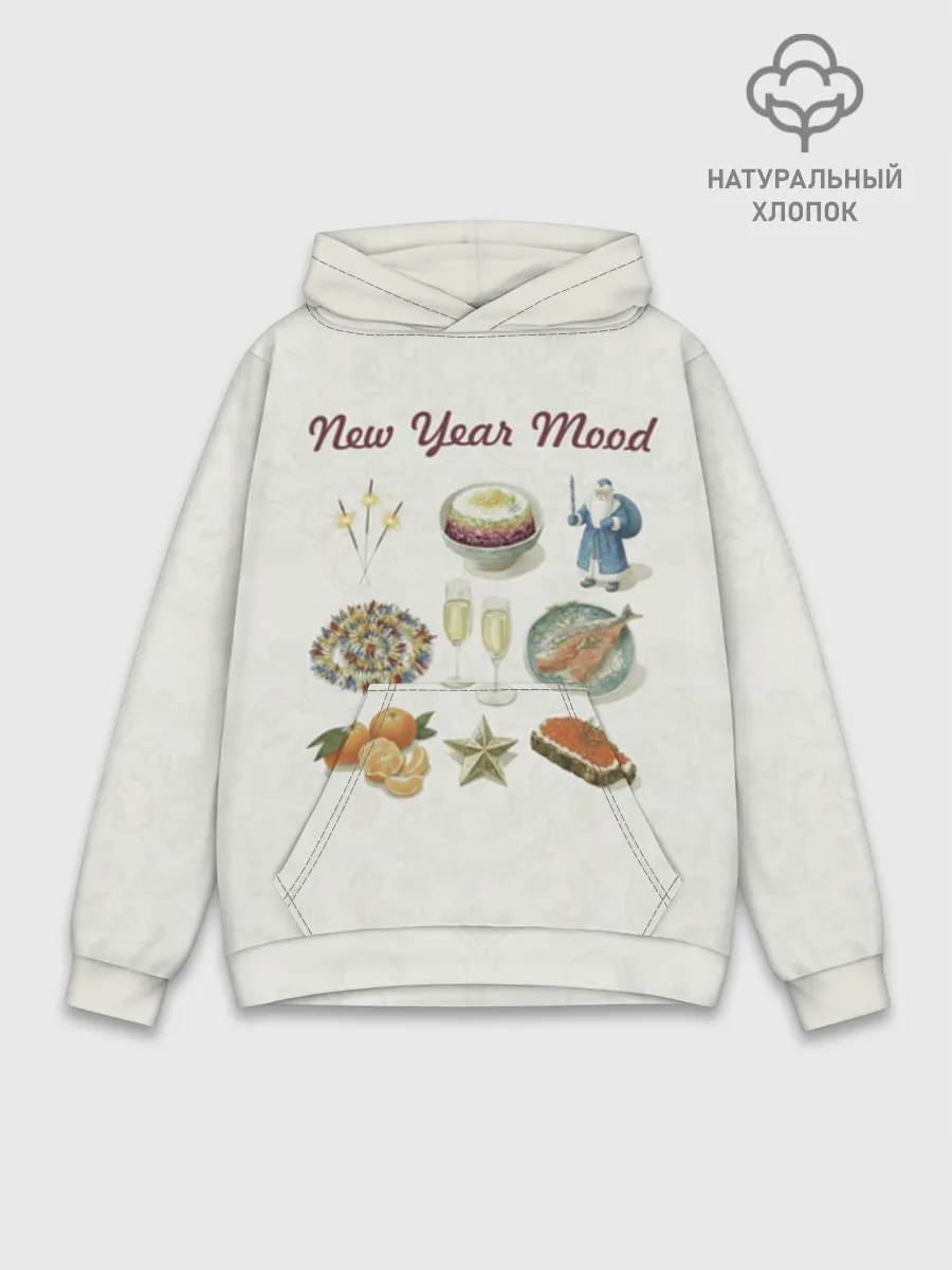Худи мужской база хлопок / Новогодний коллаж