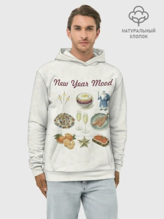 Худи мужской база хлопок / Новогодний советский коллаж