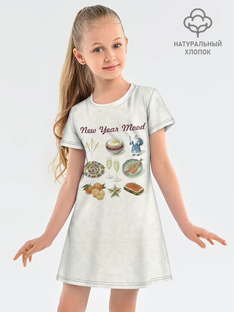 Детское платье хлопок / Новогодний коллаж