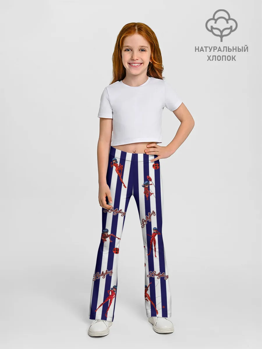 Леггинсы-клеш для девочек / Леди Баг Strips Blue