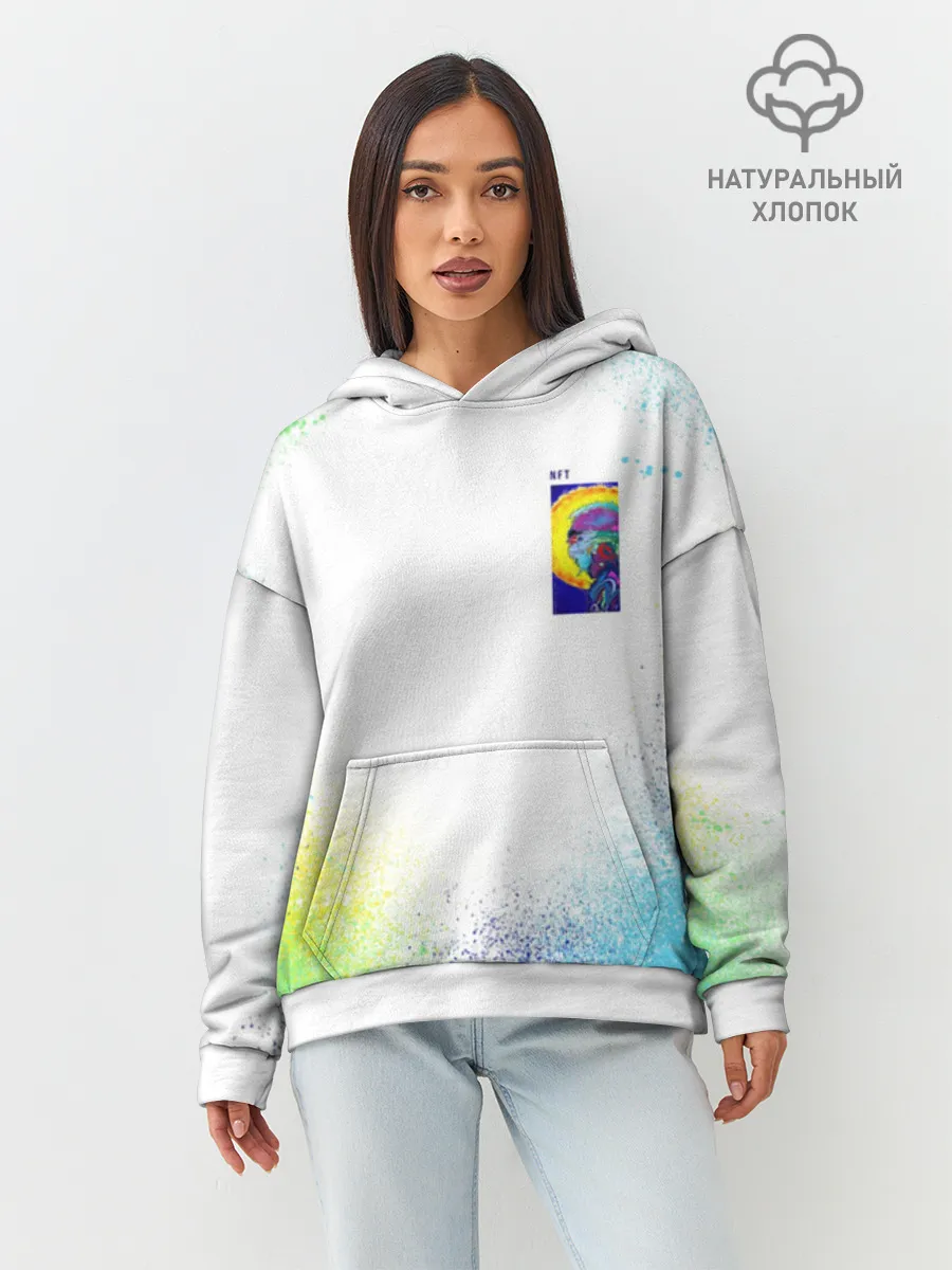 Худи женский оверсайз хлопок / 887_Spray