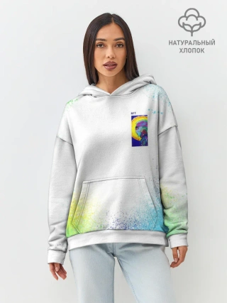 Худи женский оверсайз хлопок / 887_Spray