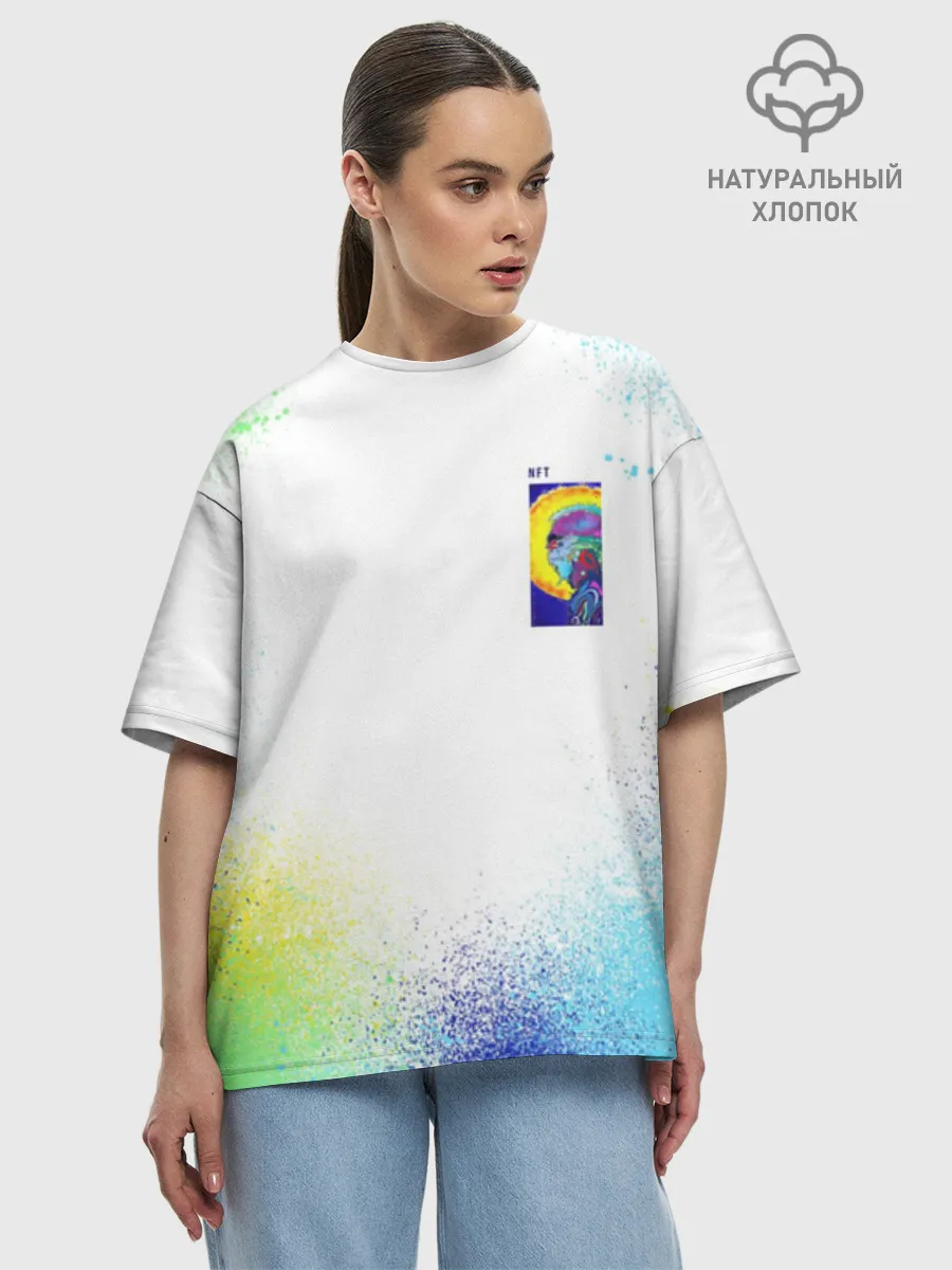 Женская футболка оверсайз хлопок / 887_Spray