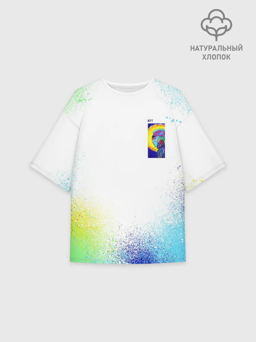 Женская футболка оверсайз хлопок / 887_Spray