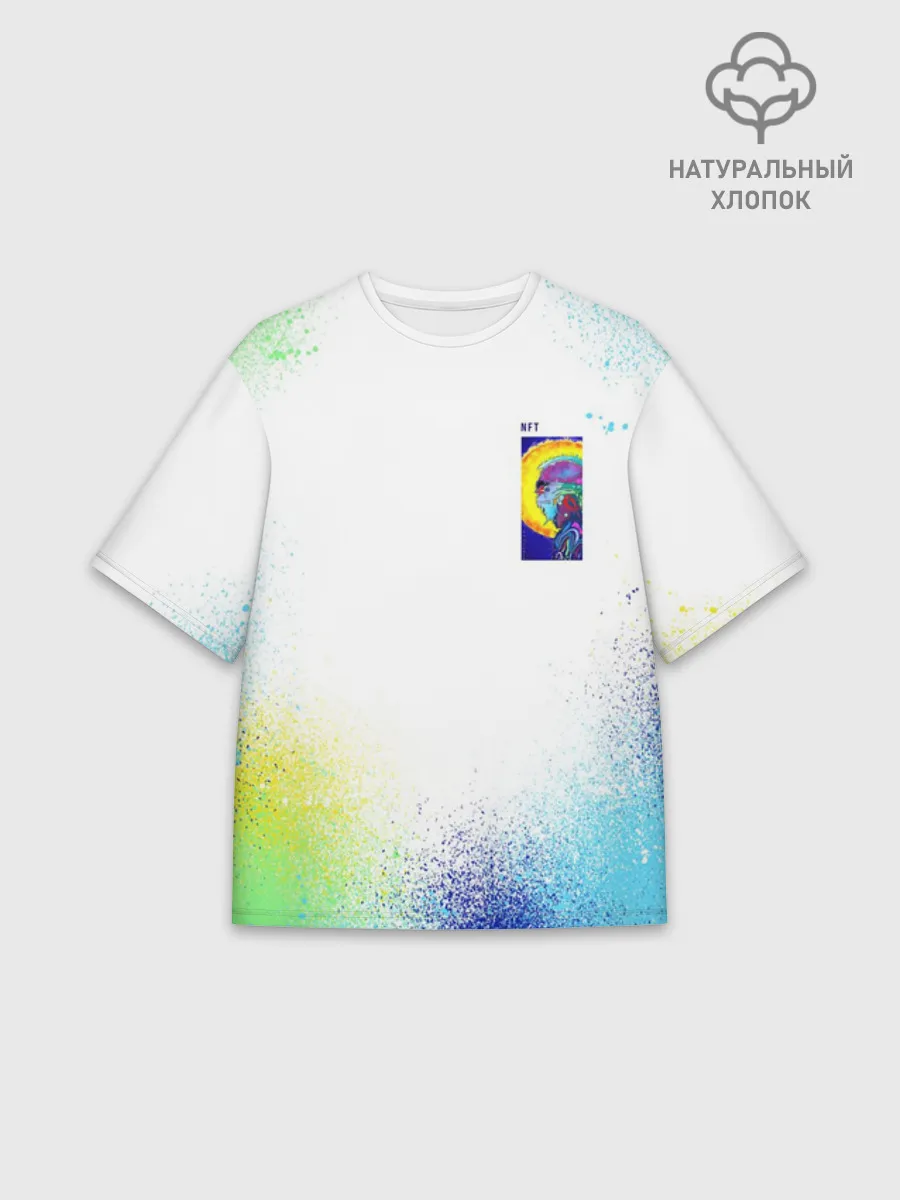 Мужская футболка оверсайз хлопок / 887_Spray