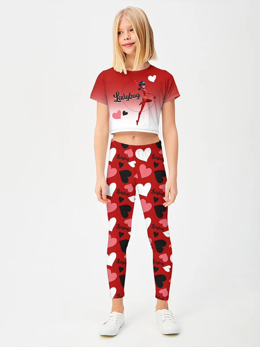 Дев.спорт.костюм с леггинсами / P052_GSS_LBHeartRed