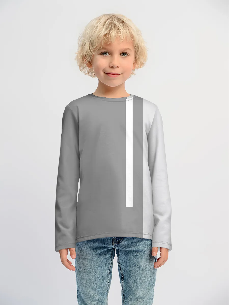 Детский лонгслив хлопок / P001_WhiteGreyStripes