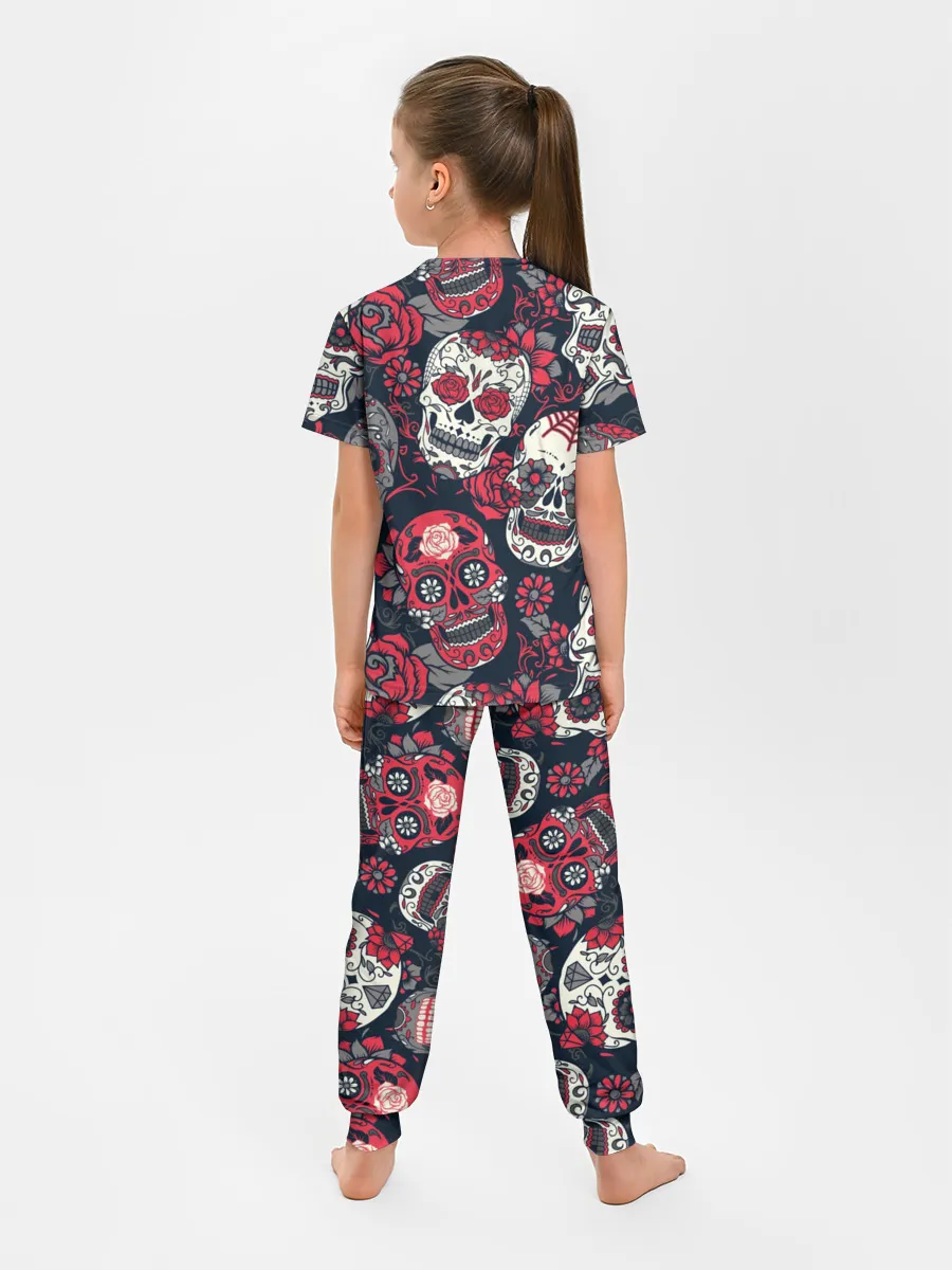 Детская пижама с брюками / Мексиканские черепа