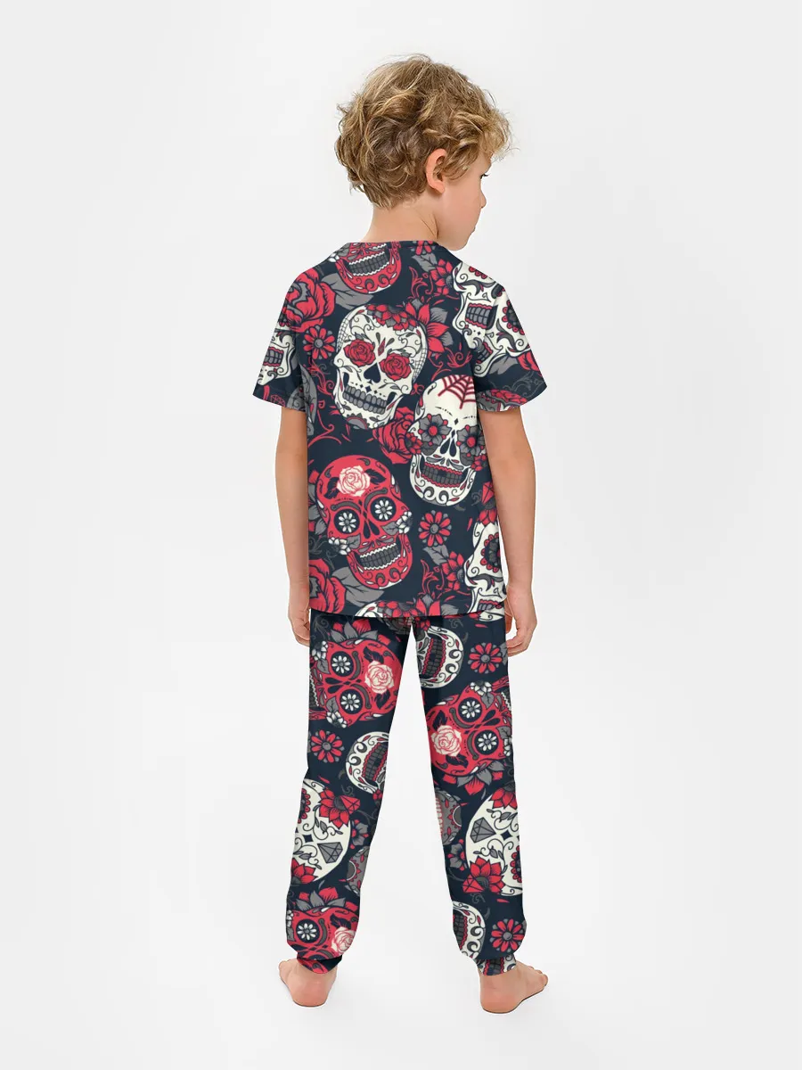 Детская пижама с брюками / Мексиканские черепа