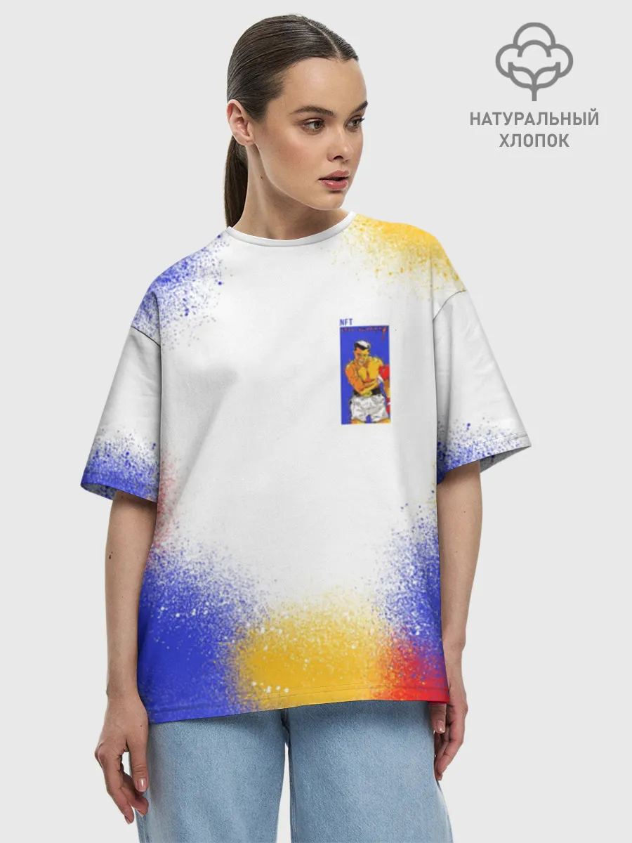 Женская футболка оверсайз хлопок / BoxingSpray