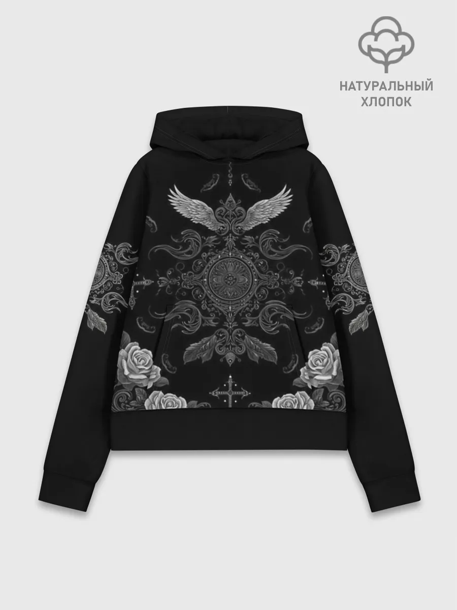 Худи женский база хлопок / Gothic Black