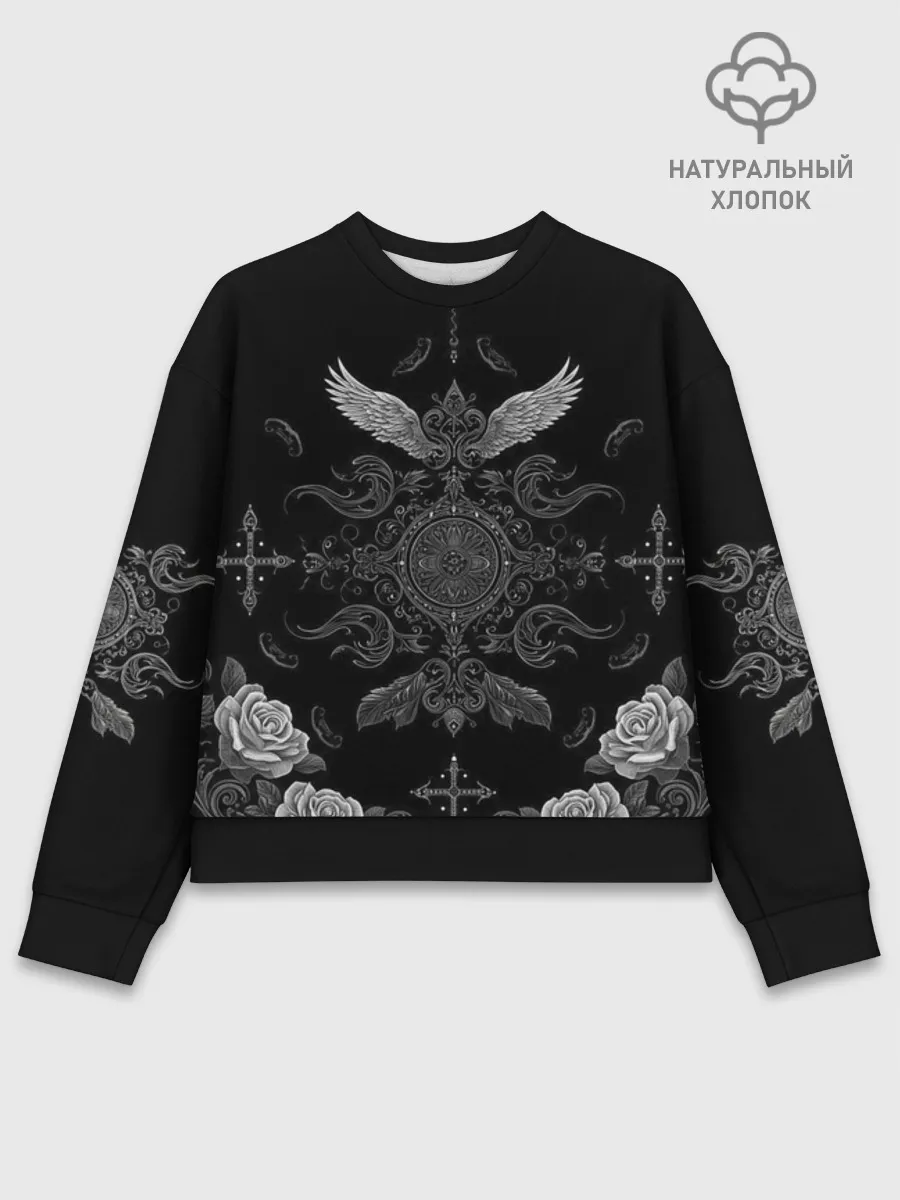 Женский свитшот базовый хлопок / Gothic Black