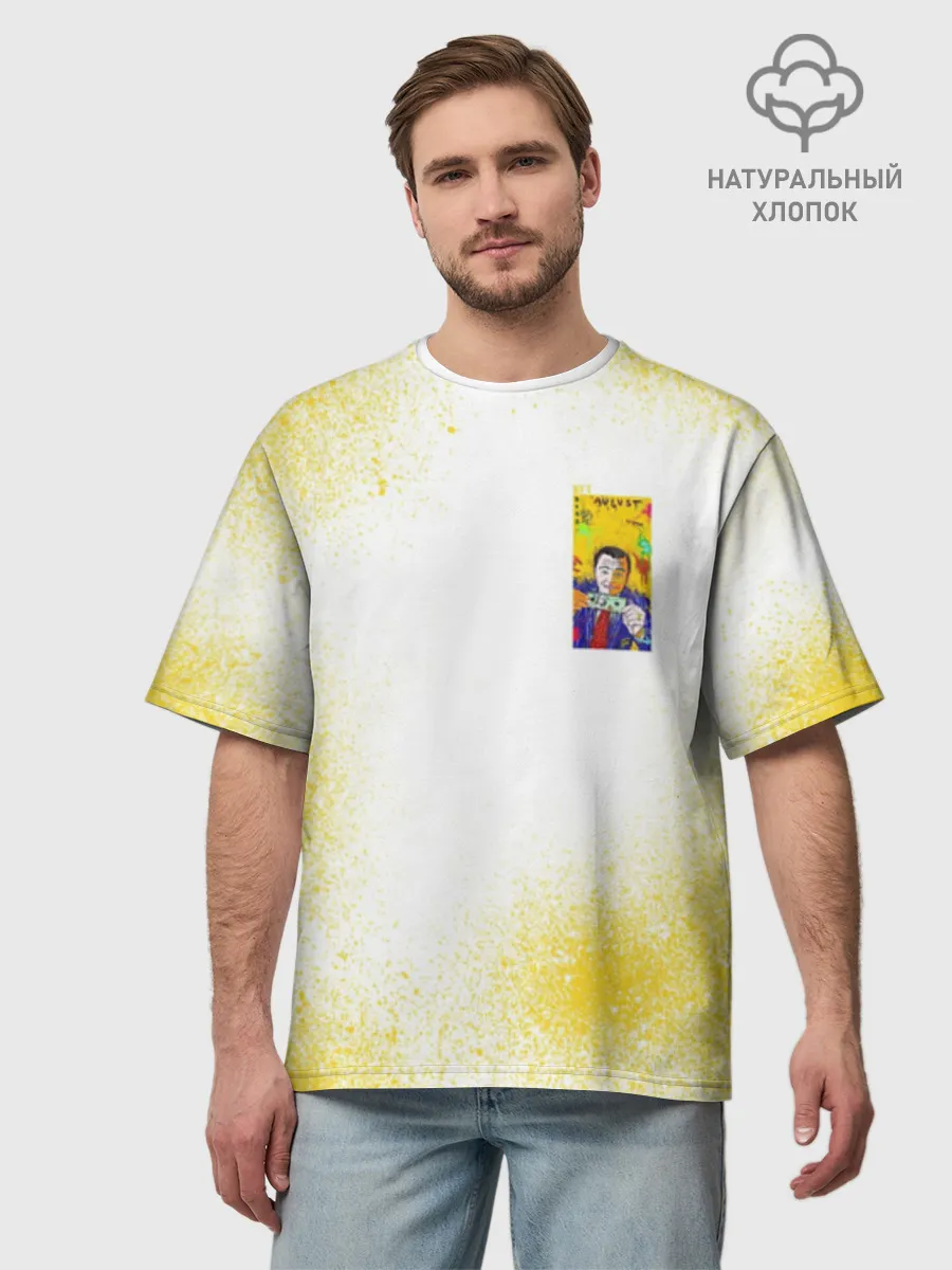 Мужская футболка оверсайз хлопок / Леонардо Ди Каприо