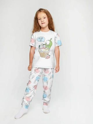 Детская пижама с брюками хлопок / Ам Ням Cream
