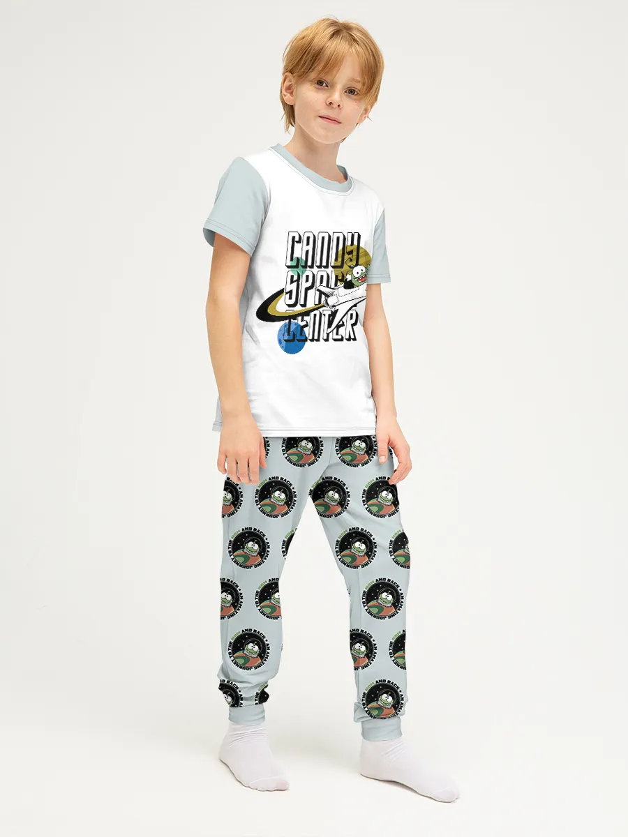 Детская пижама с брюками хлопок / P030_OmSpaceGrey