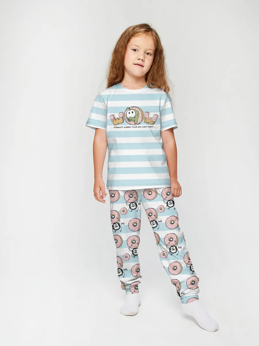 Детская пижама с брюками хлопок / Ам Ням DonutBlue