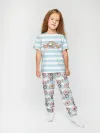 Детская пижама с брюками хлопок / Ам Ням DonutBlue