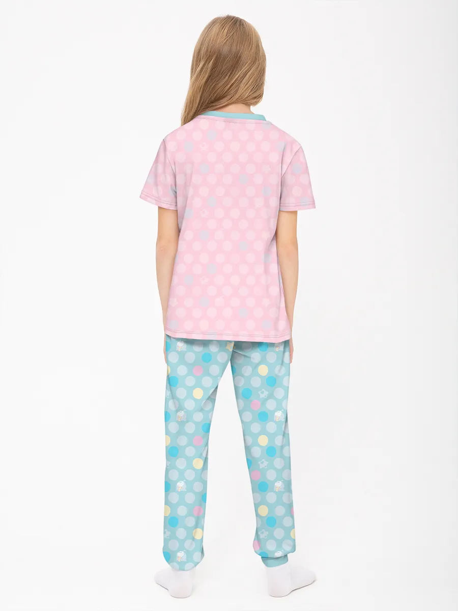 Детская пижама с брюками хлопок / P030_OmHomePink