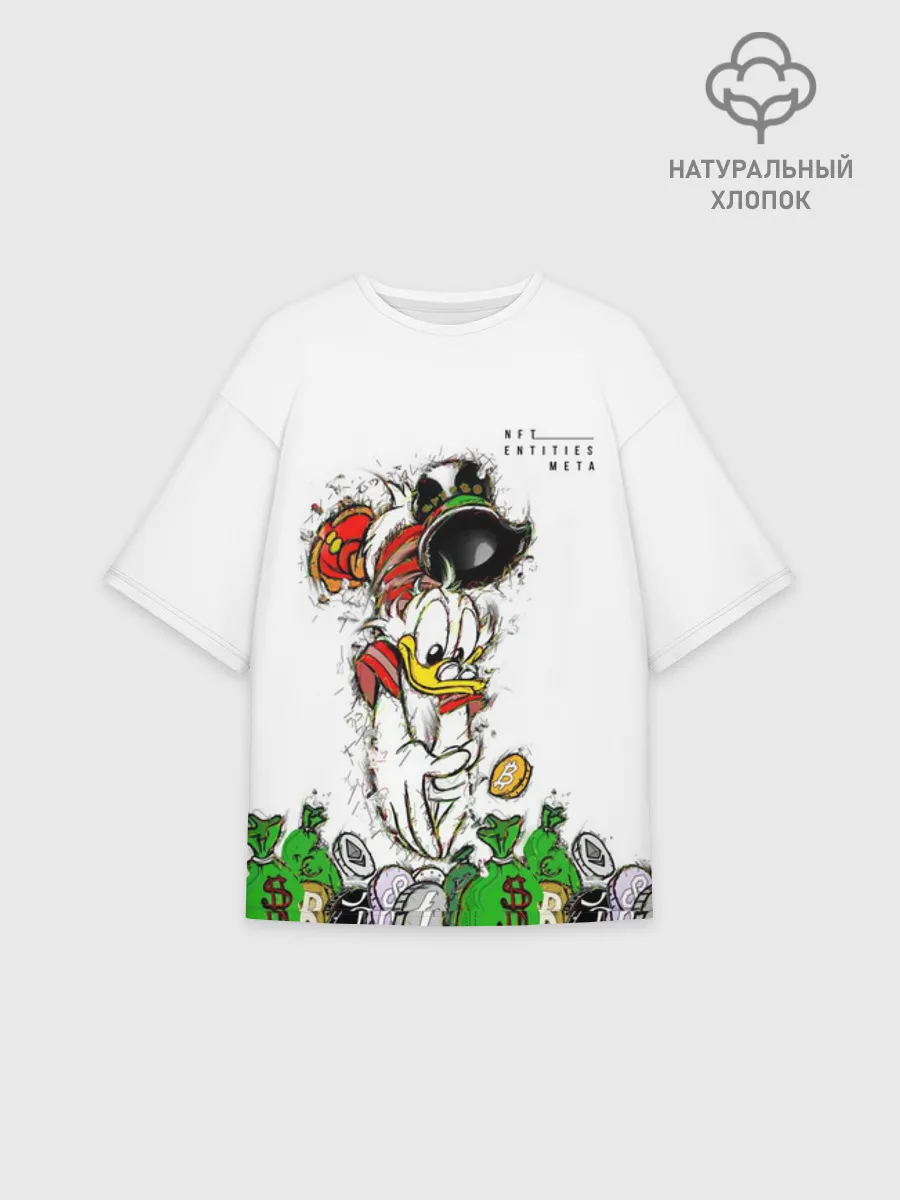 Женская футболка оверсайз хлопок / Scrooge Money