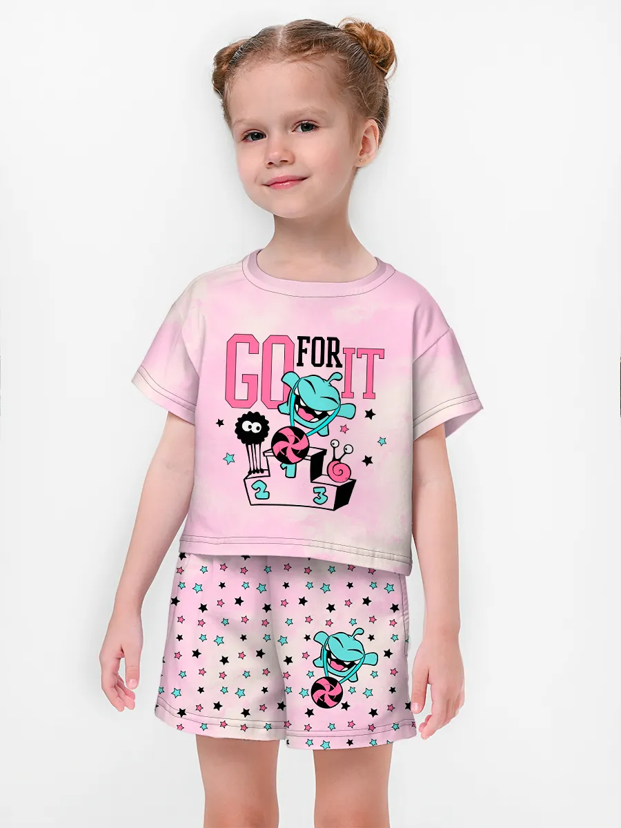 Девочкина пижама с шортами / P030_OmShortPink