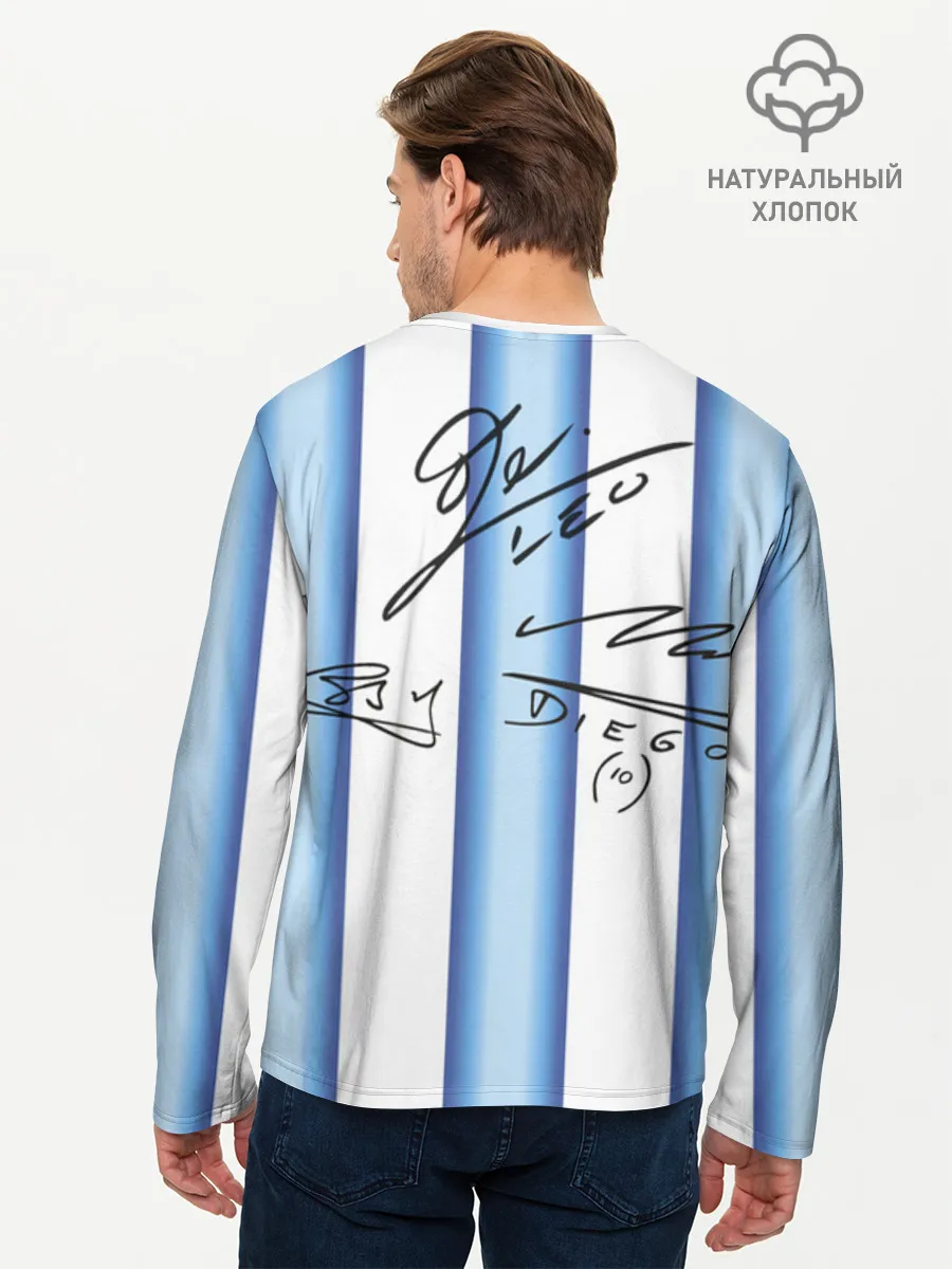 Мужской лонгслив хлопок / Футбол Аргентина