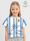 Футболка для девочки укороченная оверсайз хлопок / Футбол Аргентина