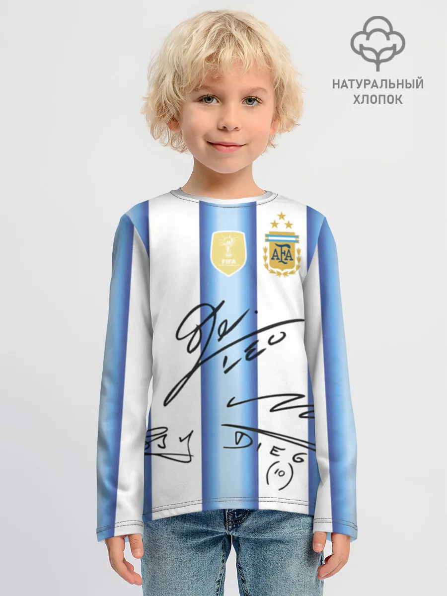 Детский лонгслив хлопок / Футбол Аргентина