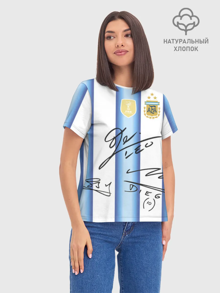 Женская базовая футболка хлопок / Футбол Аргентина