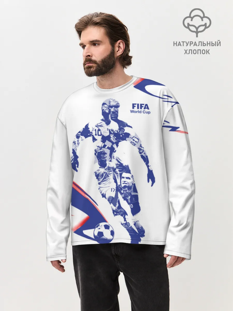Мужской лонгслив оверсайз хлопок / Fifa World