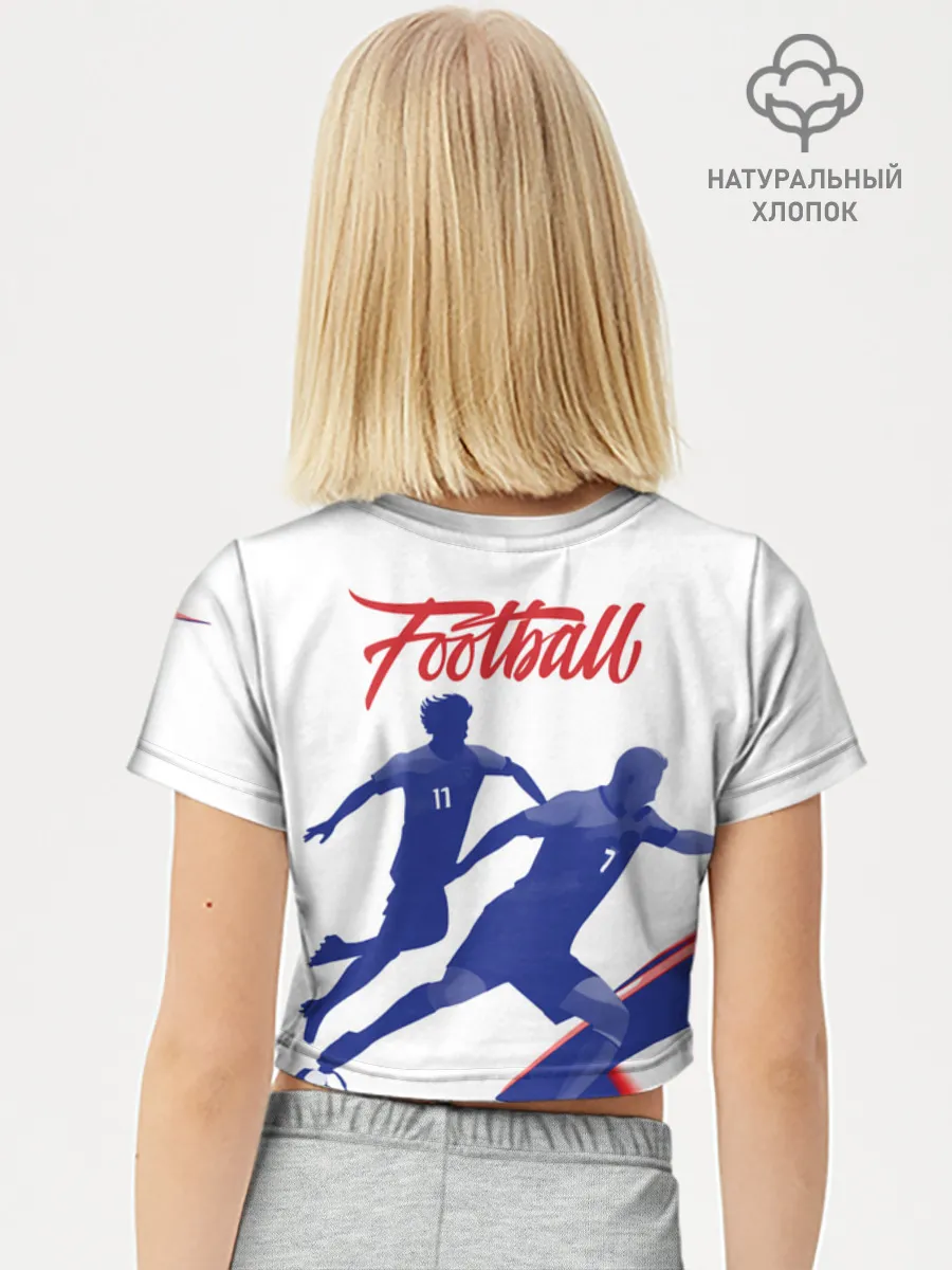 Футболка для девочки укороченная базовая хлопок / Fifa World