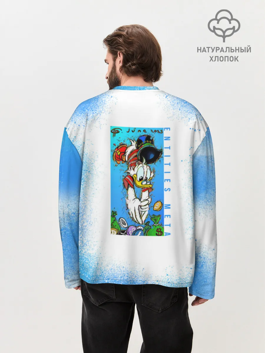 Мужской лонгслив оверсайз хлопок / Скрудж Макдак