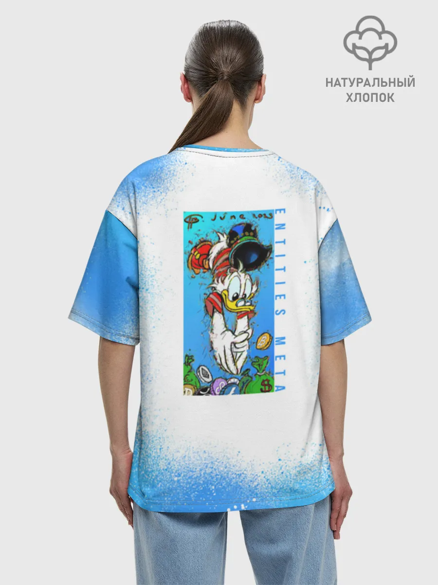 Женская футболка оверсайз хлопок / Скрудж Макдак