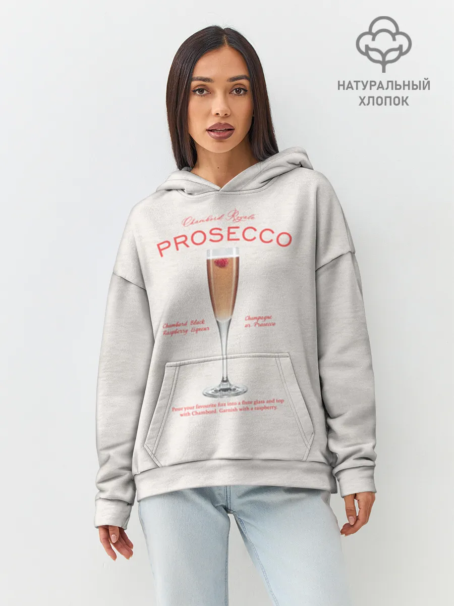 Худи женский оверсайз хлопок / Prosecco