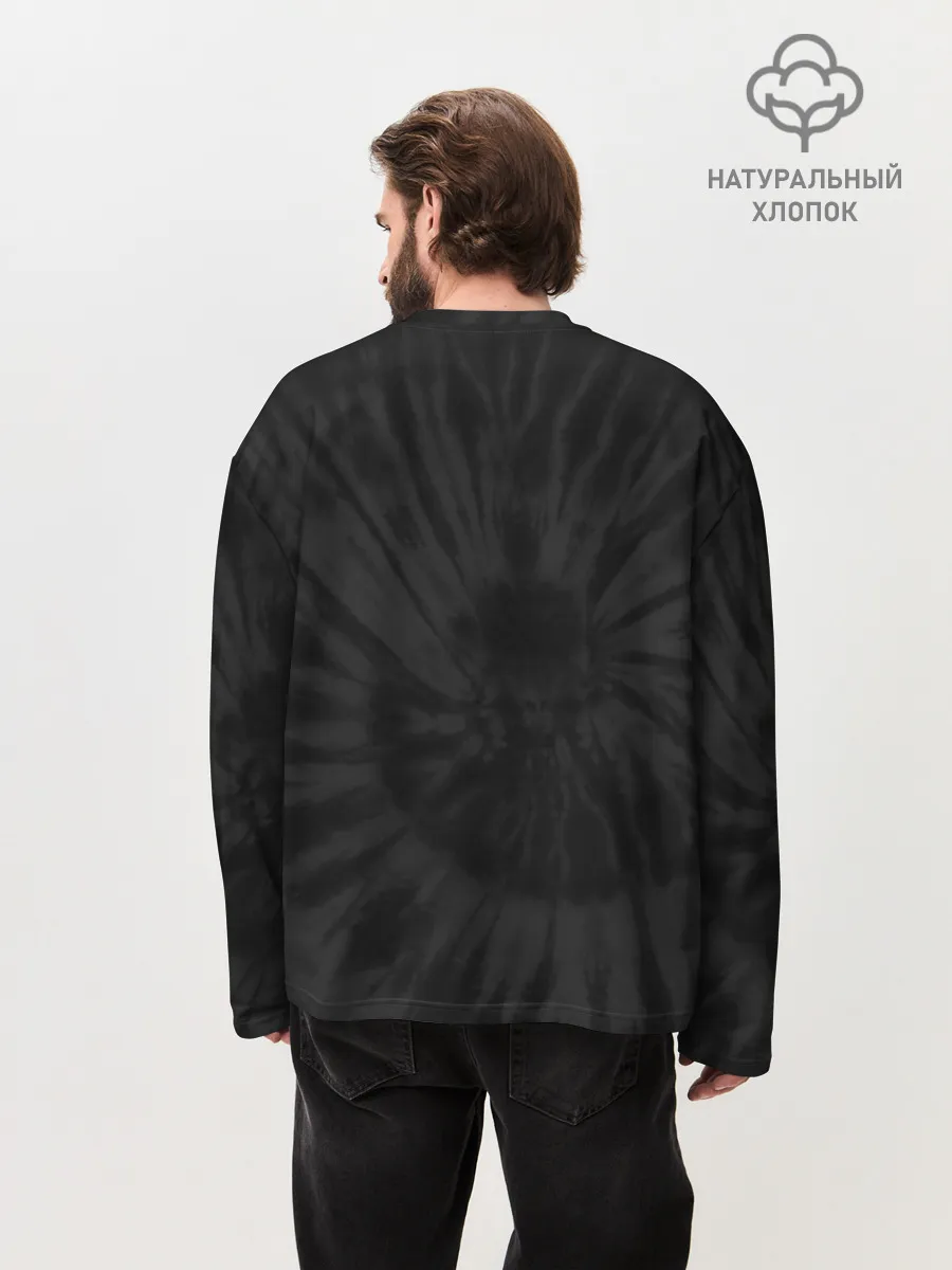 Мужской лонгслив оверсайз хлопок / Джоконда новогодняя