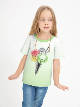 Детская футболка хлопок / Ам Ням CreamGreen