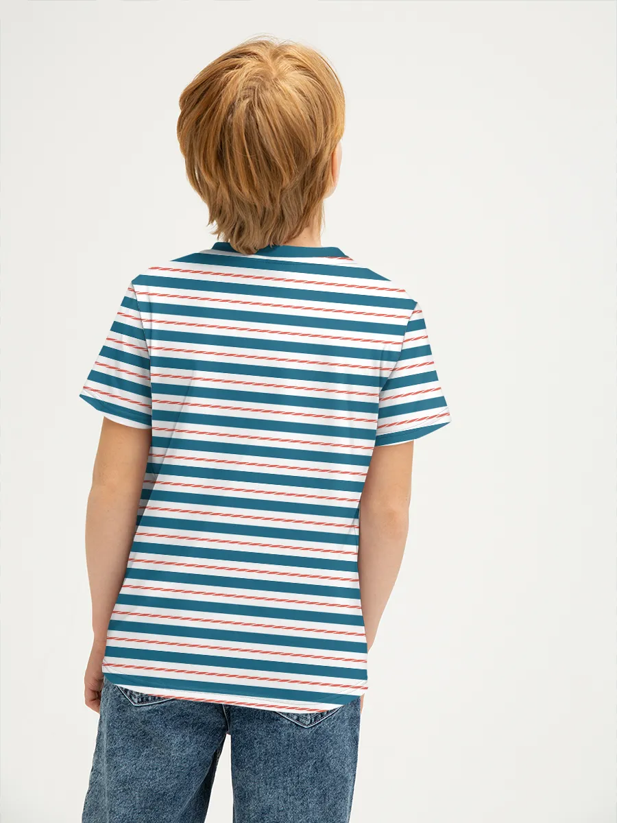 Детская футболка хлопок / P030_OmStripesBlue