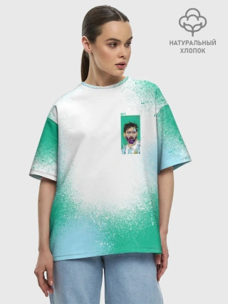 Футболка женская оверсайз премиум / Лионель Месси