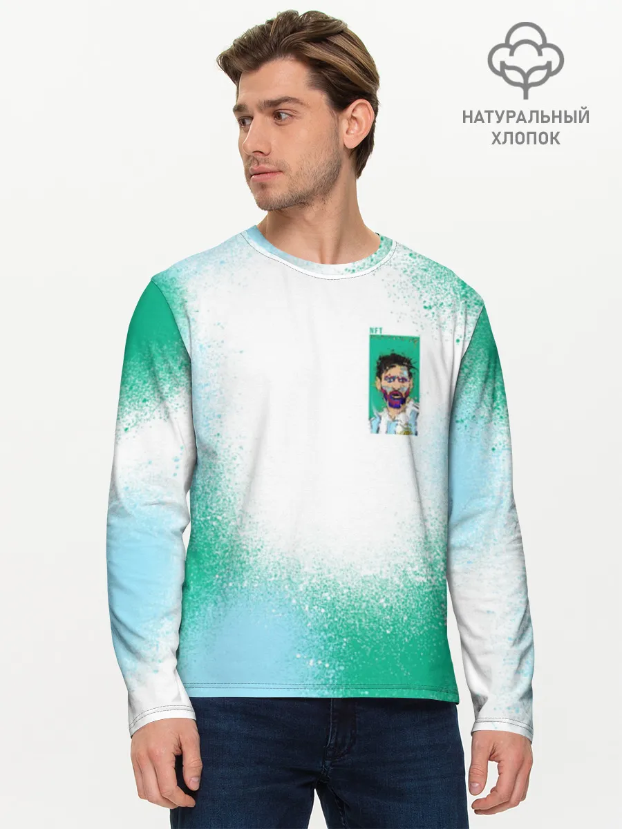 Мужской лонгслив хлопок / Лионель Месси