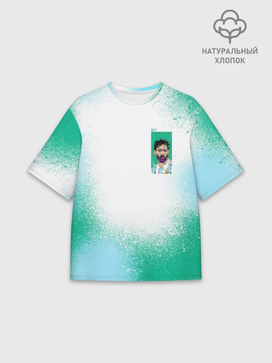 Мужская футболка оверсайз хлопок / Лионель Месси